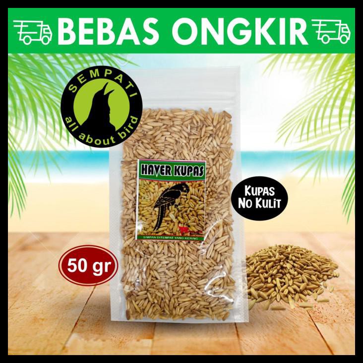 Biji Haver Seed Kupas R Fam Oats Pakan Burung Kenari Lovebird Hvrkrf