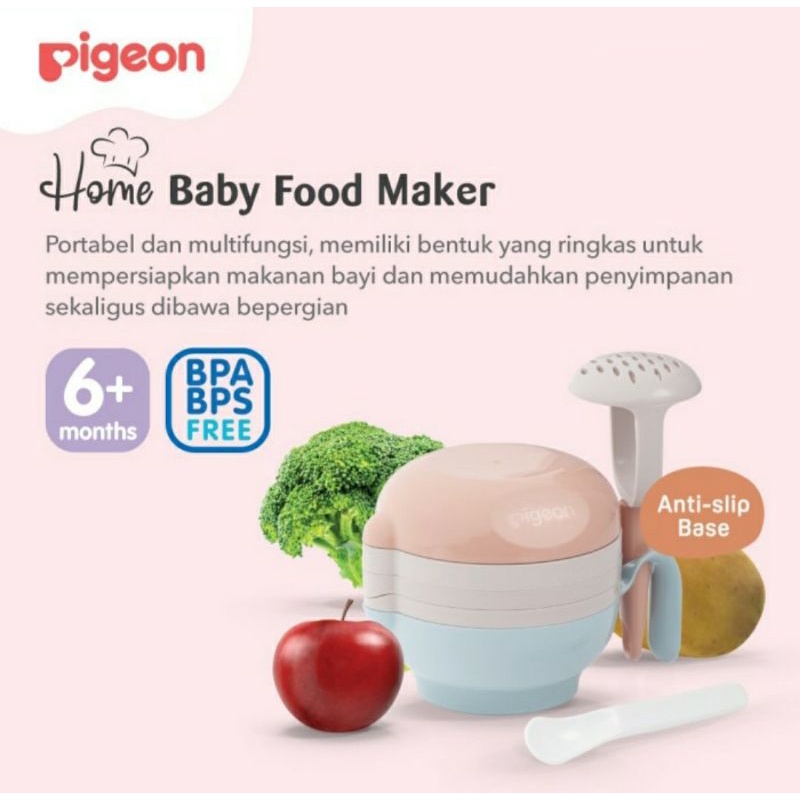 PIGEON Home Baby Food Maker - Alat MPASI - Pembuat Makanan Bayi - Grater Parutan Strainer Saringan Masher Ulekan