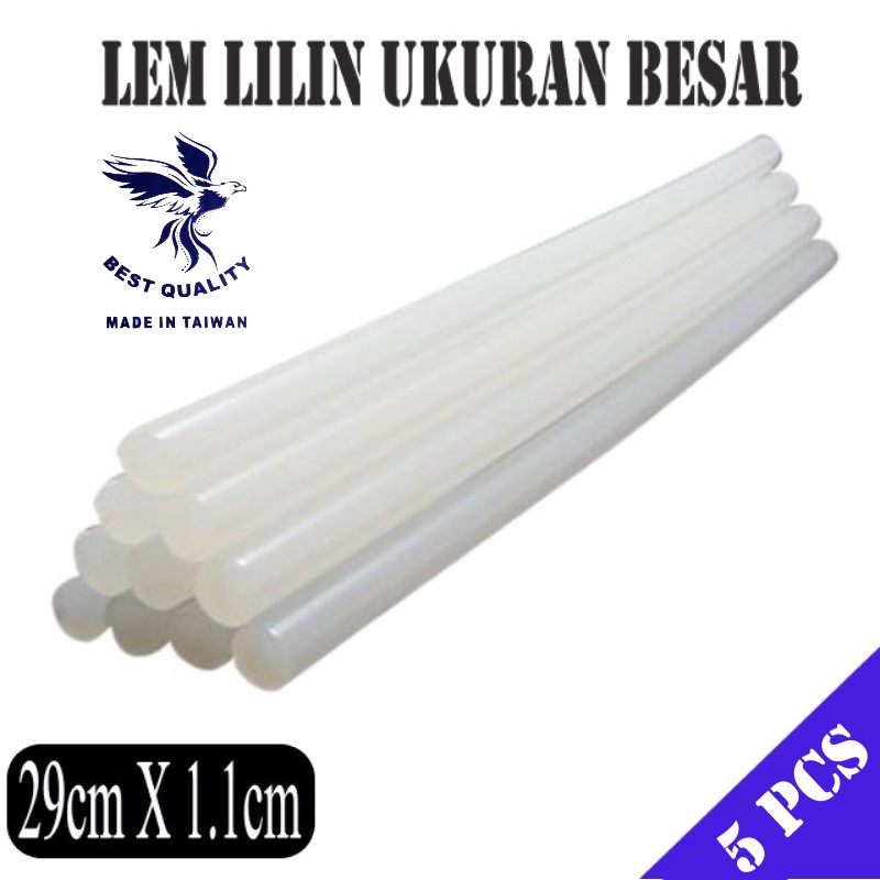 ( 5 PCS ) Lem Lilin Besar / Lem Bakar Besar / Refill Lilin Lem Tembak / Panjang Tebal Padat