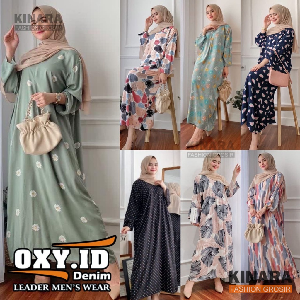 KINARA - daster long lengan panjang LD 120 PB 130 bawah mata kaki, daster panjang viral kekinian, da