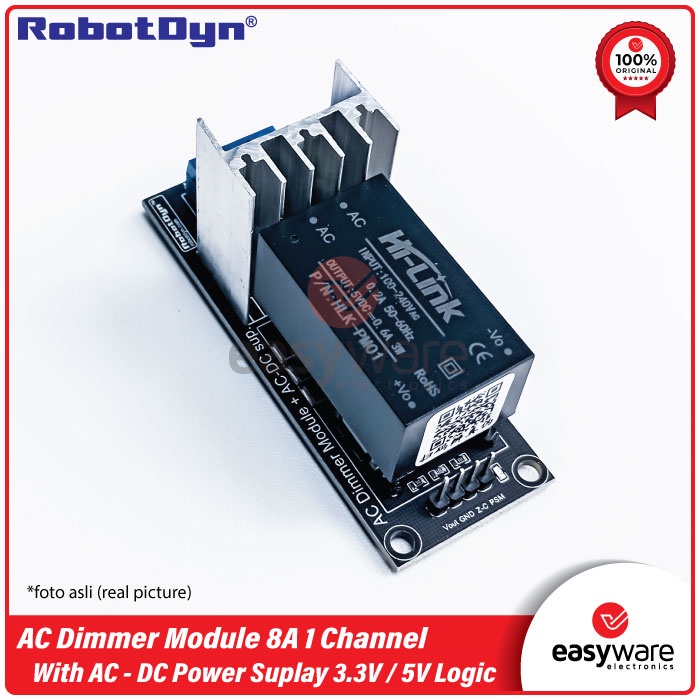 RobotDyn AC Dimmer 8A AC-DC power supply 1 CH 3.3V 5V AC 110~240V 8A