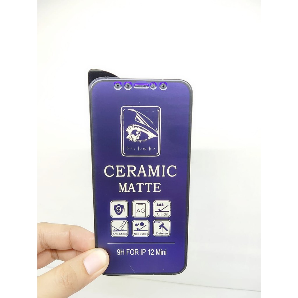 CMAB Ceramic Matte Anti Blue iPhone 12Mini 12 12Pro 12ProMax Anti Gores Glare Full Layar No Sidik