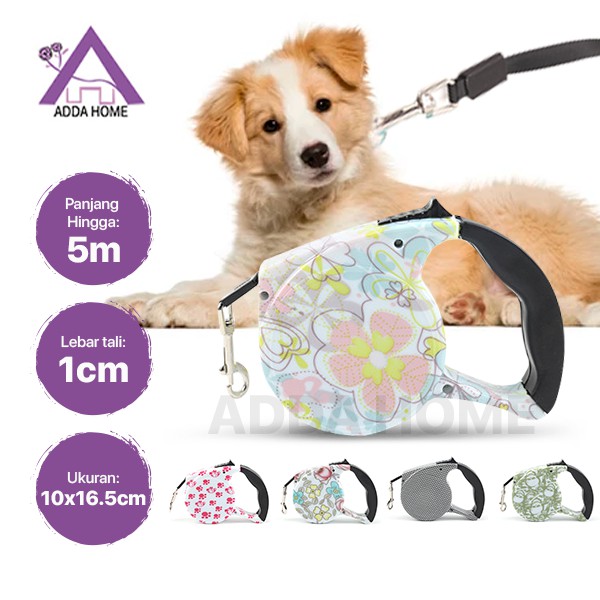 Adda Home - Tali Tuntun Anjing Kucing ABS Otomatis Retractable Dog Leash 5meter