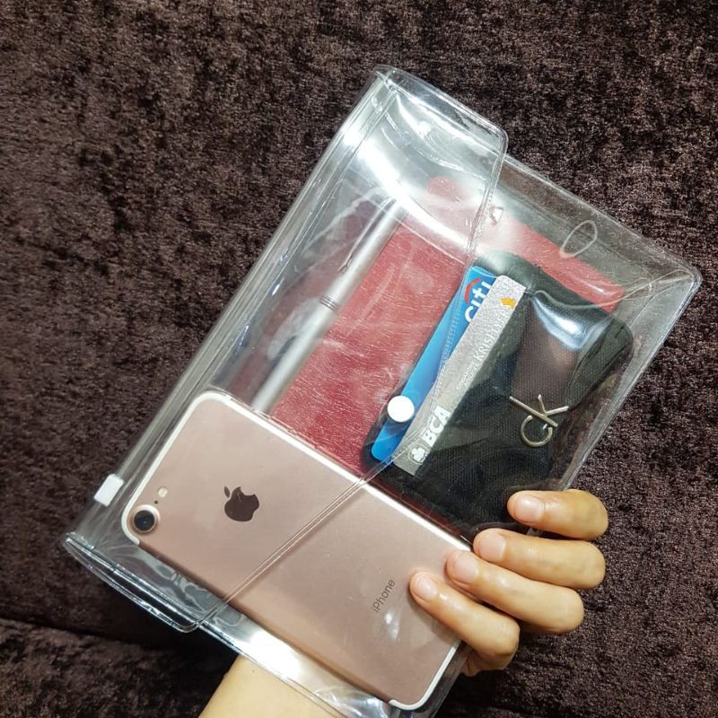 dompet masker | dompet mika clear | mika zipper | clutch mika clear