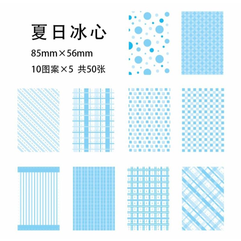 

10 lembar Kertas DIY Retro Scrapbook Cantik Gaya Korea Biru/Blue