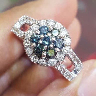 Cincin Wanita Kawin Nikah Original Emas Gold 18k Berlian Diamond Eropa Putih Asli DK1568