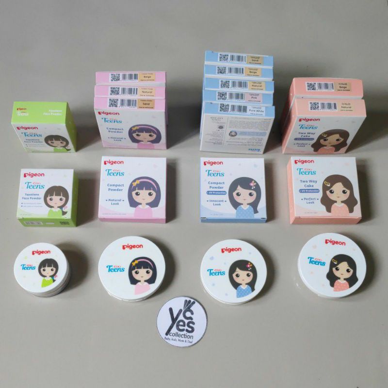 Pigeon compact powder teens two way cake 14g bedak padat tabur remaja squalane refill tempat anak