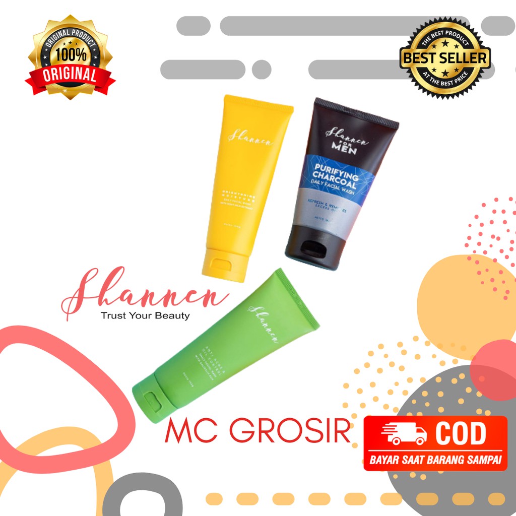 Facial Wash Shannen (Brightening Moisture) , acne dan Shannen For Men