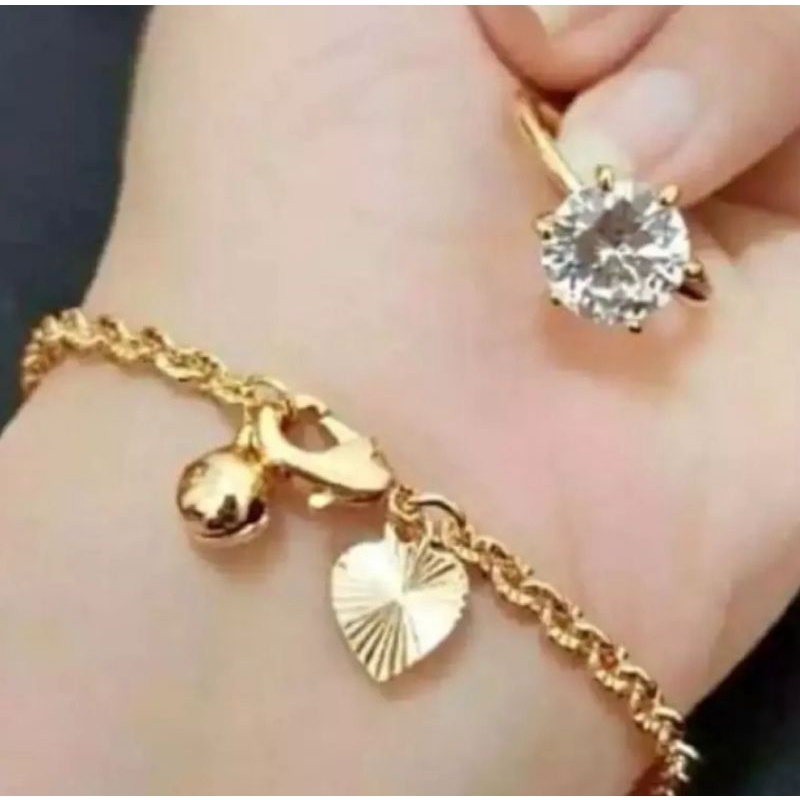 TITANIUM anti alergi.gelang free cincin wanita dewasa anti luntur