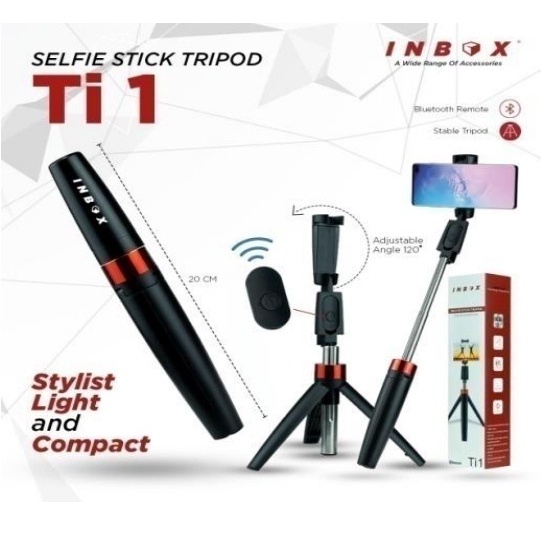 INBOX Selfie Stick TI-1 Tongsis Bluetooth Tripod HP Portable Holder U TI1