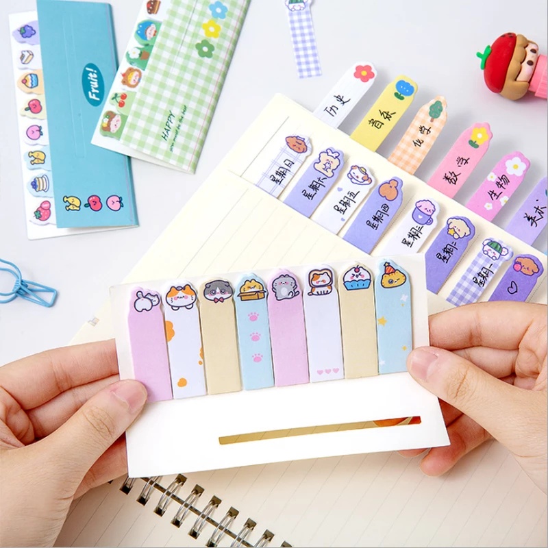 120 Lembar Sticky Note Motif Kartun Hewan Untuk Pembatas Buku