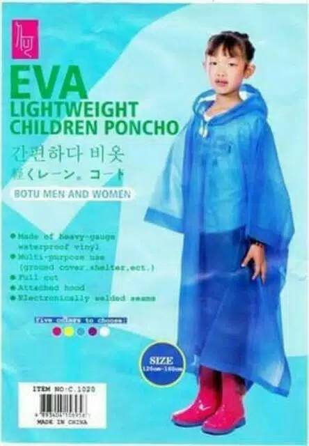 (NCS) Jas Hujan Anak Merk Eva Lightweight Children Poncho Ponco Raincoat Rain Coat Laki Perempuan