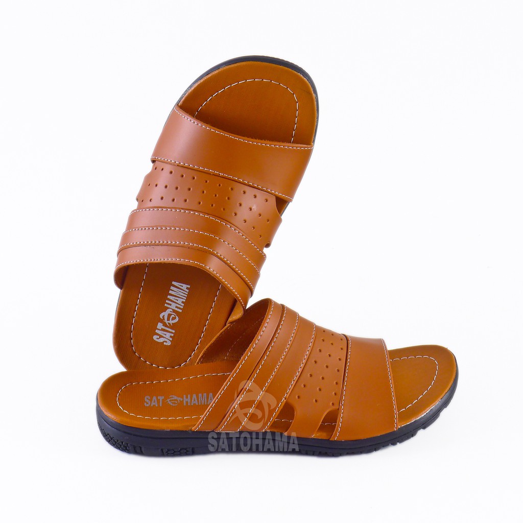 Satohama Sandal Selop Pria Sandal Kasual Pria Sandal Kulit Sintetis Sandal Murah Sandal Pria Dewasa