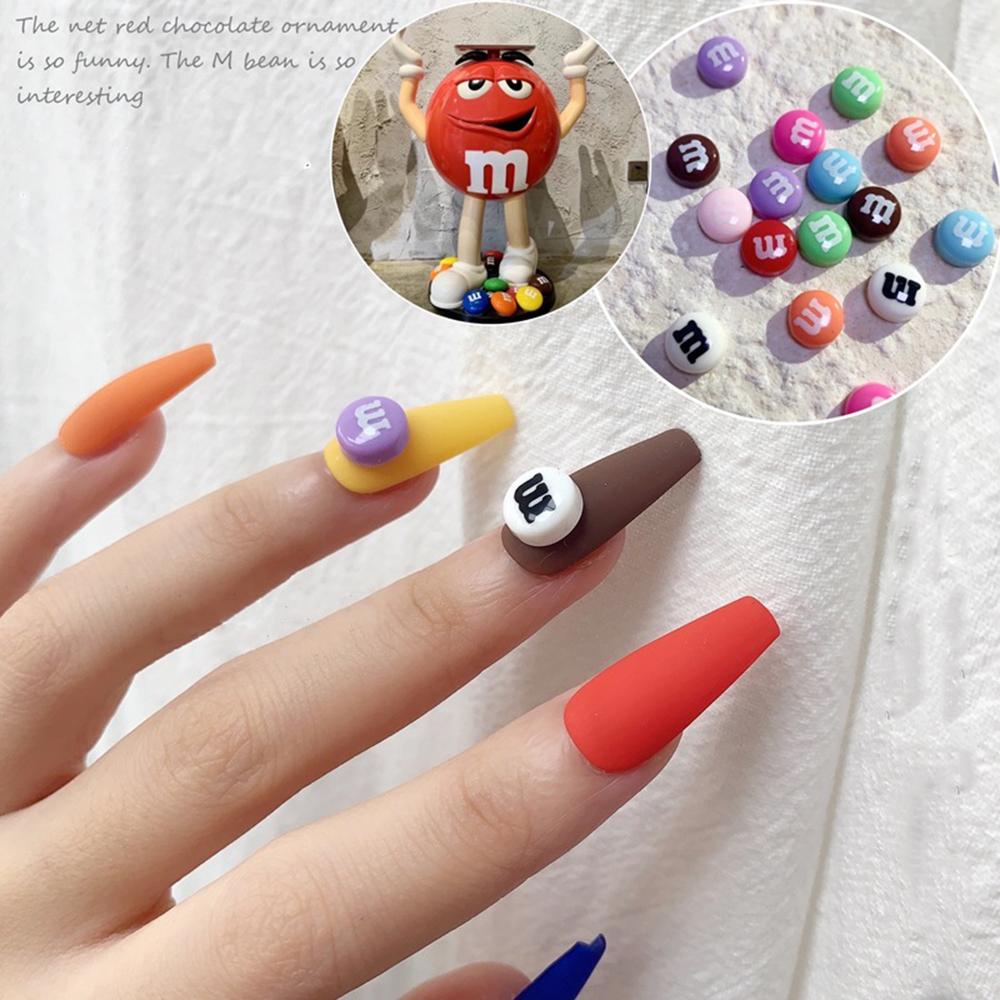 AUGUSTINA Agustinina Perhiasan Nail Art DIY Kancing Warna-Warni Manikur Aksesoris