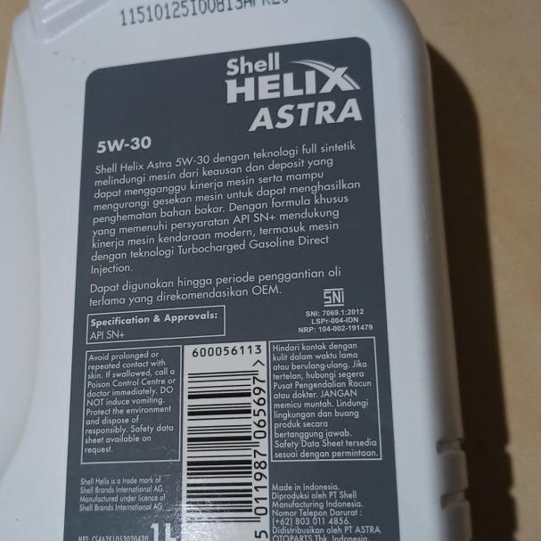 ✶ OLI Shell Helix Astra 5W-30 API SN + ♕