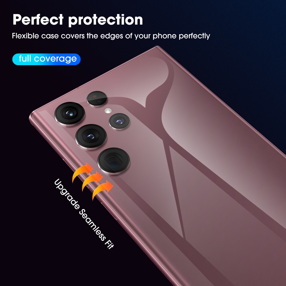 Film Pelindung Layar Belakang Bahan TPU Hydrogel Anti Gores Tahan Air Anti Sidik Jari Untuk Samsung S22 / Plus