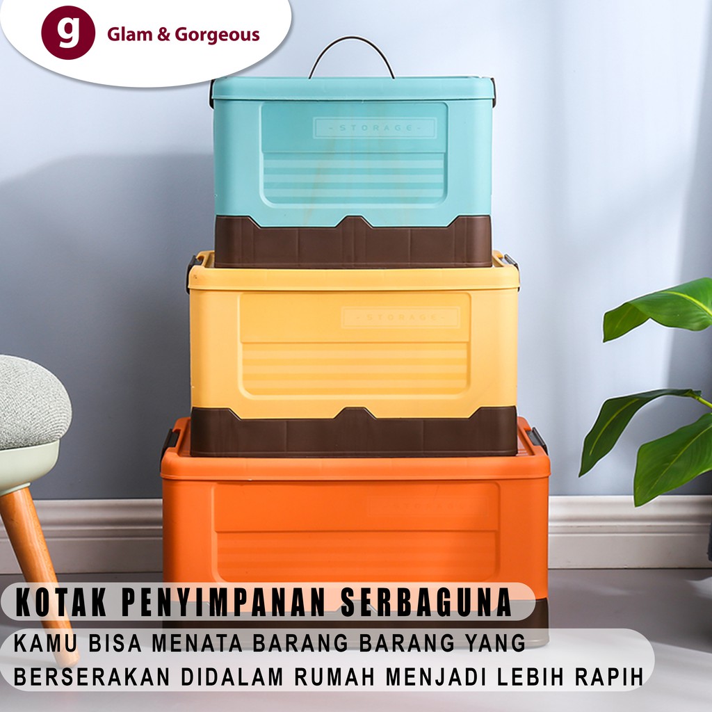 Kotak Penyimpanan Baju Plastik Box Container Lipat Serbaguna Portable Box Container Organizer BC001