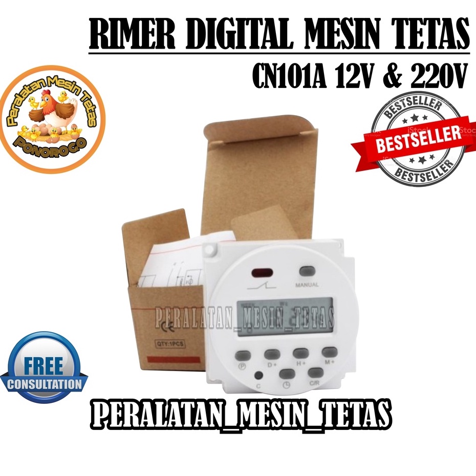 Timer Switch Digital Time Delay Relay 220V atau 12V  CN101A Untuk Lampu