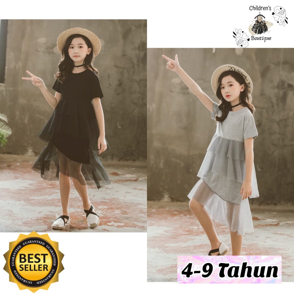 Dress Anak Perempuan Import Korea Style Tutu Tumpuk #11 Usia 4-9 Tahun