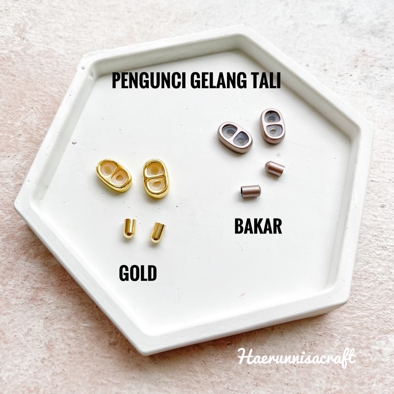 Pengunci Gelang Tali Polos dan Waterproof/Lock Gelang (Pengunci Gold dan Bakar)