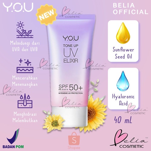 YOU TRIPLE UV ELIXIR SUNSCREEN GEL TONE UP UV ELIXIR HYALURONIC ACID SPF 50+ PA++++