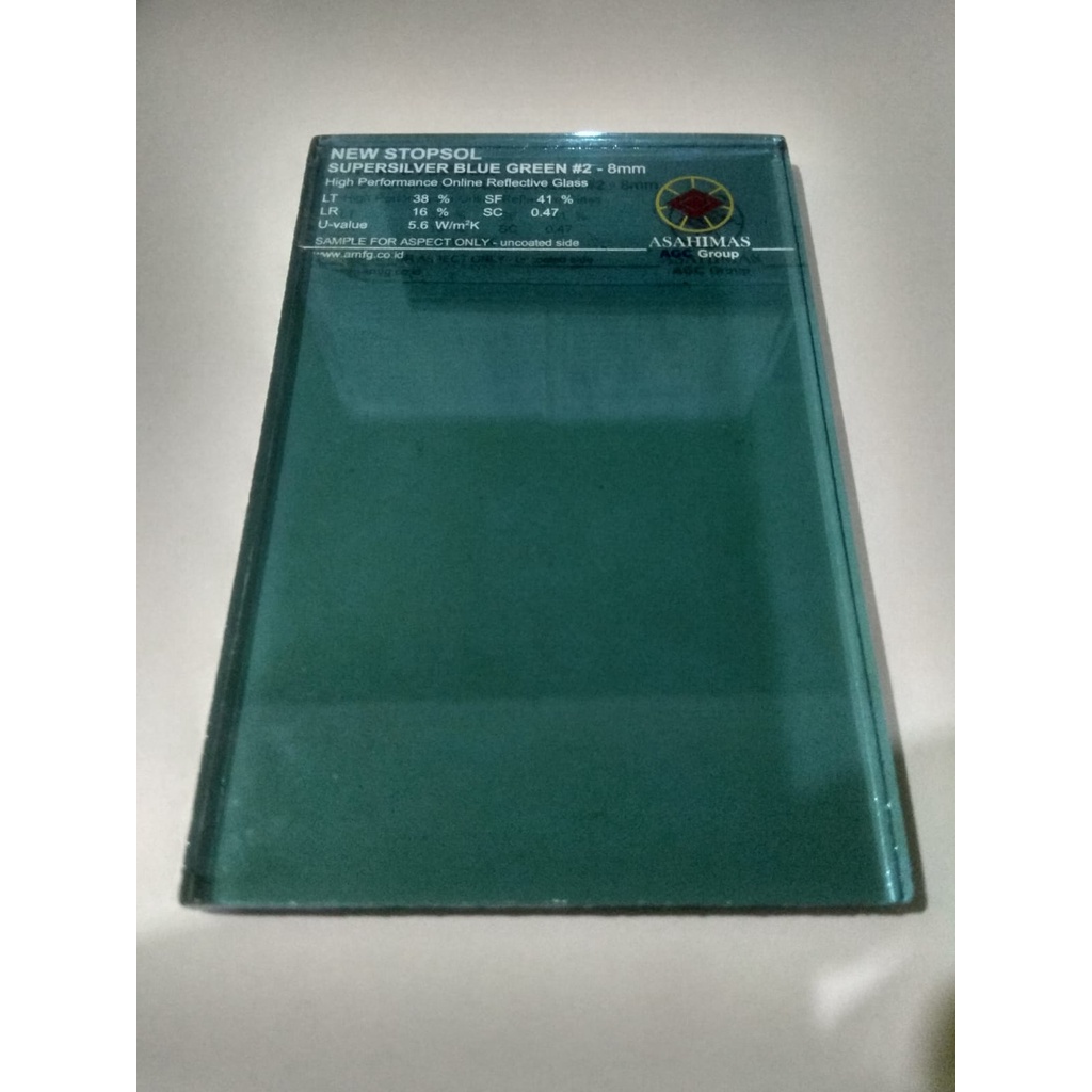 Kaca Reflective Stopsol Blue Green(SSBN) 6mm per M² produk Asahi