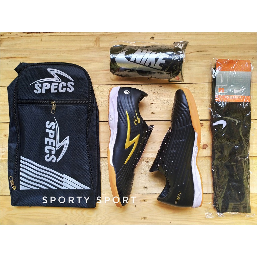 Sepatu Futsal Specs 999 Warna Hitam, Paket All In One