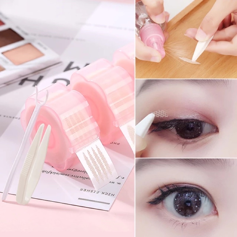 1 ROLL ISI 110 PASANG SKOT MATA JARING 1 PAKET AQUA SCOTT/ LACE EYELID STICKER/ DOUBLE EYELID MESH