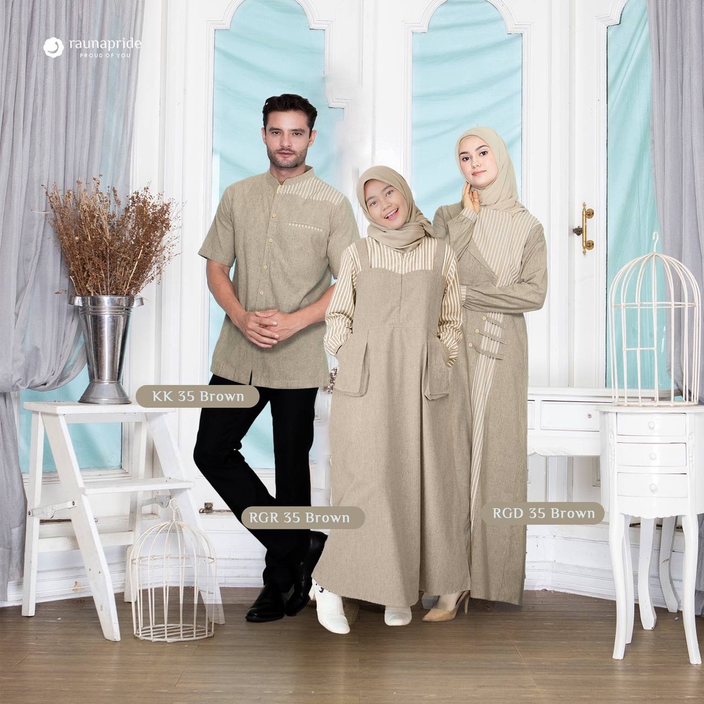 Rauna Couple Gamis Koko Remaja  / GD-35 Brown / Fashion Muslim