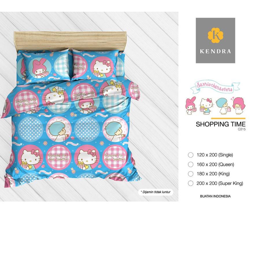 Stok Banyak Sprei Kendra Sanrio Ukuran 120x200 / 100x200 - Hello Kitty My Melody Little Twin Stars