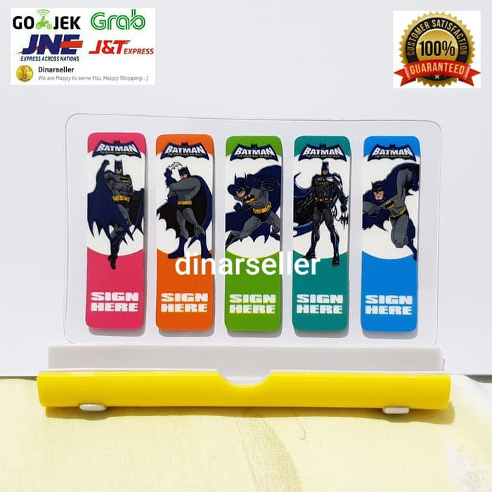 

dnrl305 STICKY NOTE PLASTIK STICK MARKER PEMBATAS BUKU MOTIF BATMAN