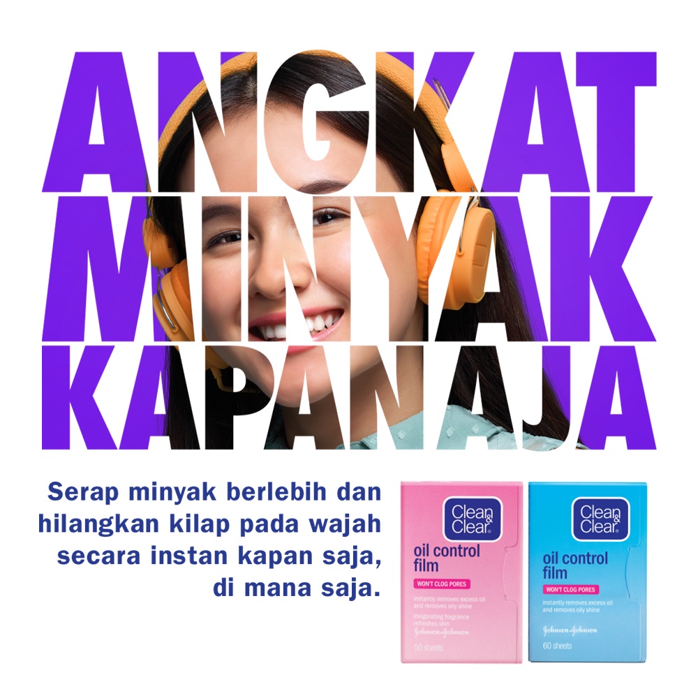 Clean &amp; Clear Oil Control Film Face Paper Kertas Minyak Wajah 50s / 60s