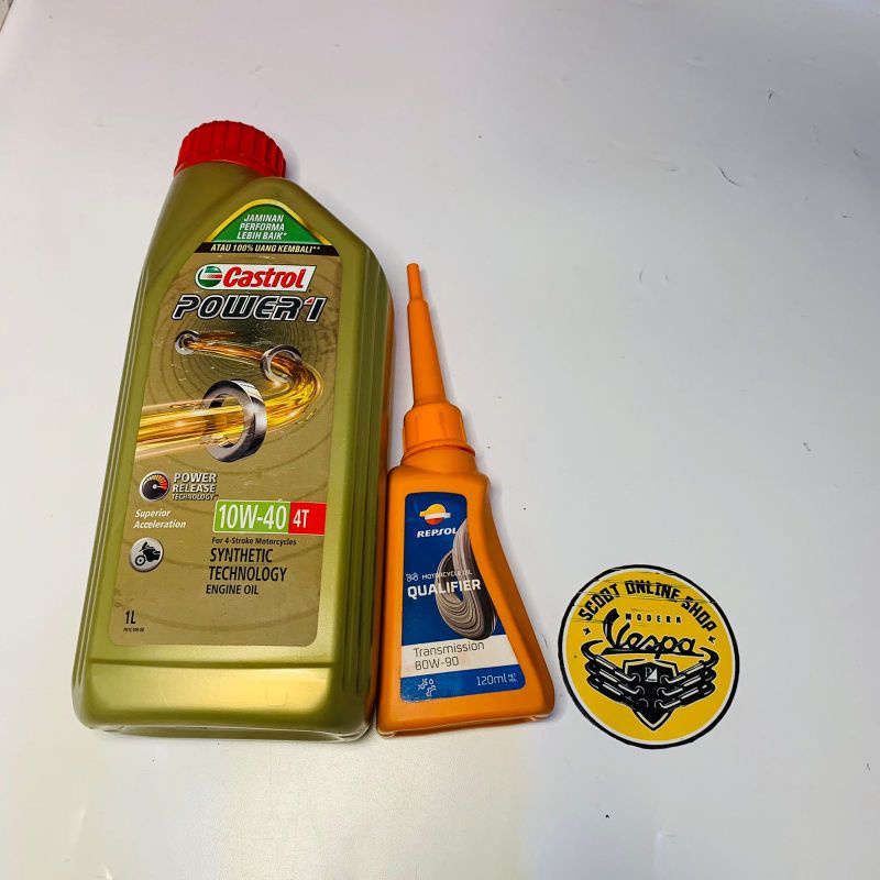 Paket Oli Mesin Vespa Matic LX S 2V (Oli Mesin & Oli Gardan)