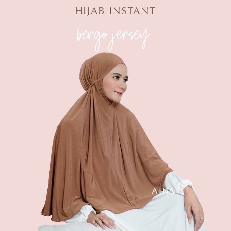 Jilbab Bergo Jumbo Tali Jersey Premium Hijab Bergo Instan Tali Jumbo XXL