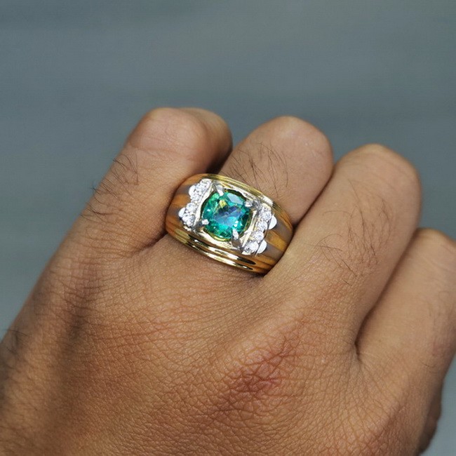 Batu Cincin Natural Topaz Hijau Asli