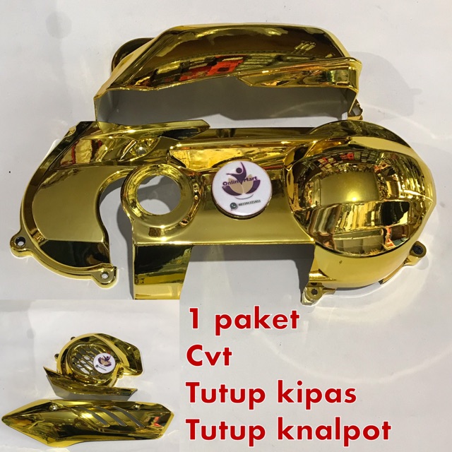 cover tutup kipas plus knalpot cvt hawa mio M3  mio soul GT 125 blue core fino new xride new gold