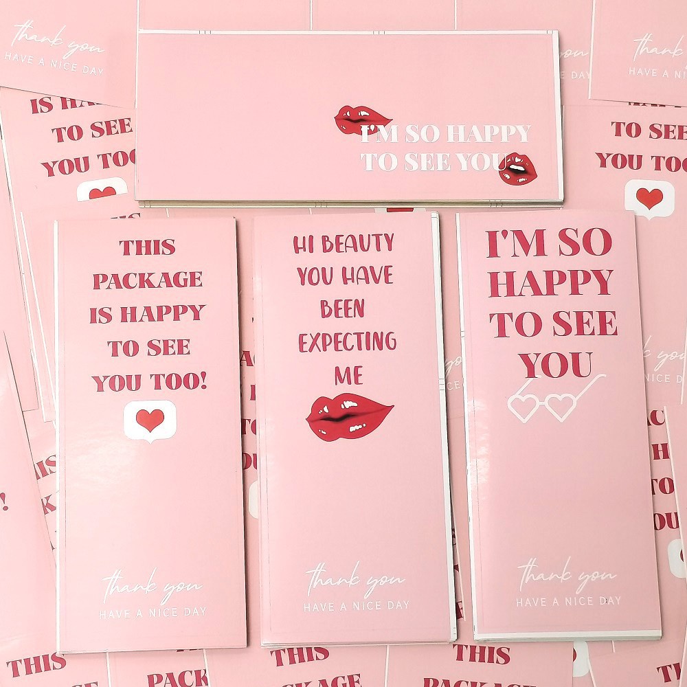 

Rectangular PINK Pretty Thank You Sticker Seal / Stiker Segel Terima Kasih untuk Online Shop Packing Label Sticker Box Packaging Seal Segel Box