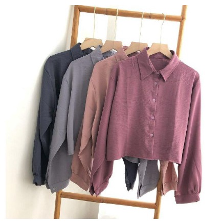 Kemeja crop/Kemeja crop crinkel crop