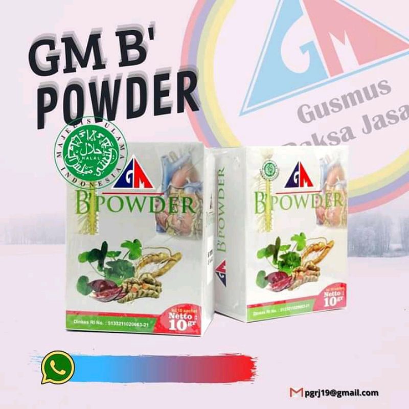 

Herbal Gusmus / Herbal / GM B Powder / Herbal Antivirus / Antimikroba / Sehat