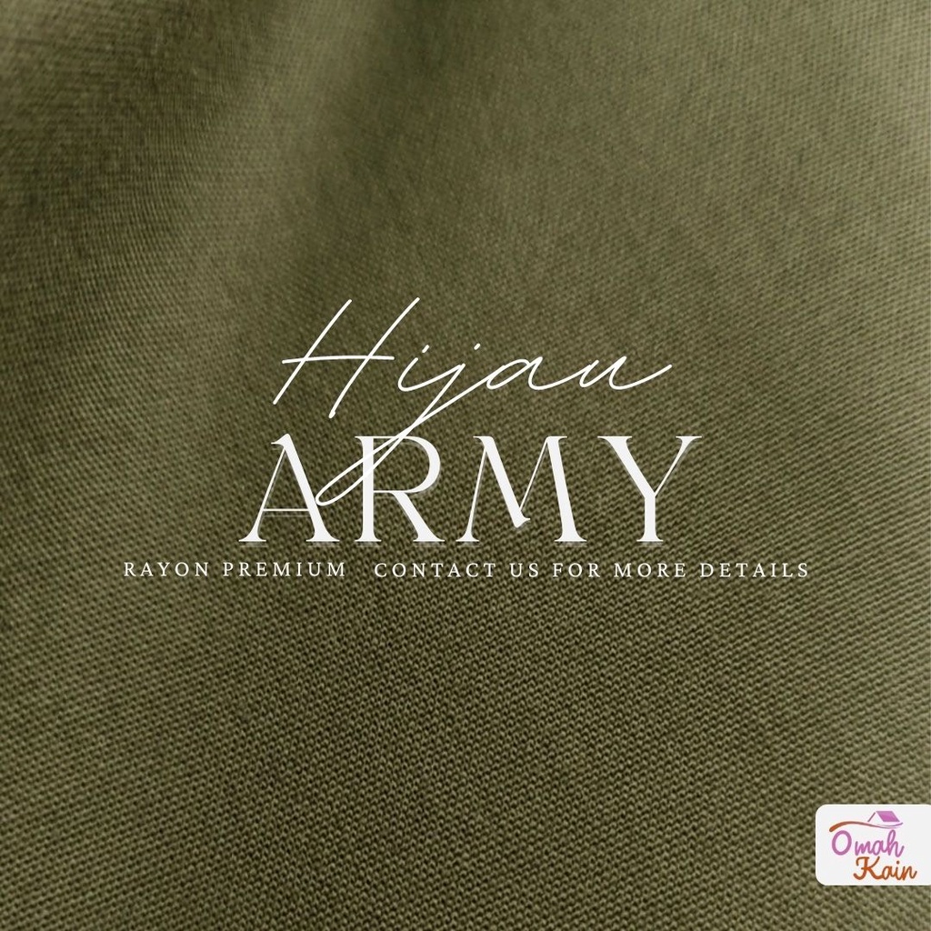 KAIN RAYON POLOS PREMIUM (TIDAK BERBULU, TIDAK NERAWANG,JATUH,ADEM DAN MEWAH)#omah kain-Hijau Army