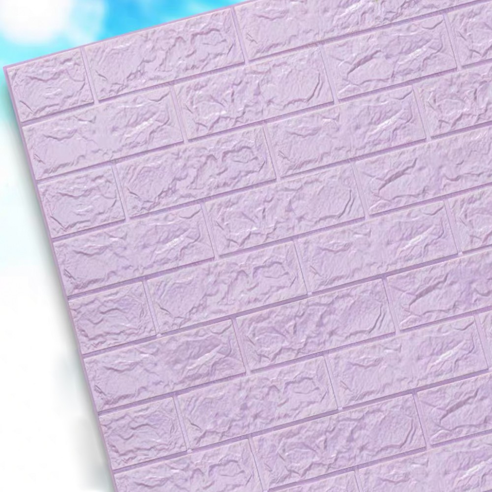 Wallpaper 3D Modern Foam Batu Bata Ukuran 70 X 77 Wall Sticker 3DQT-05-ungu