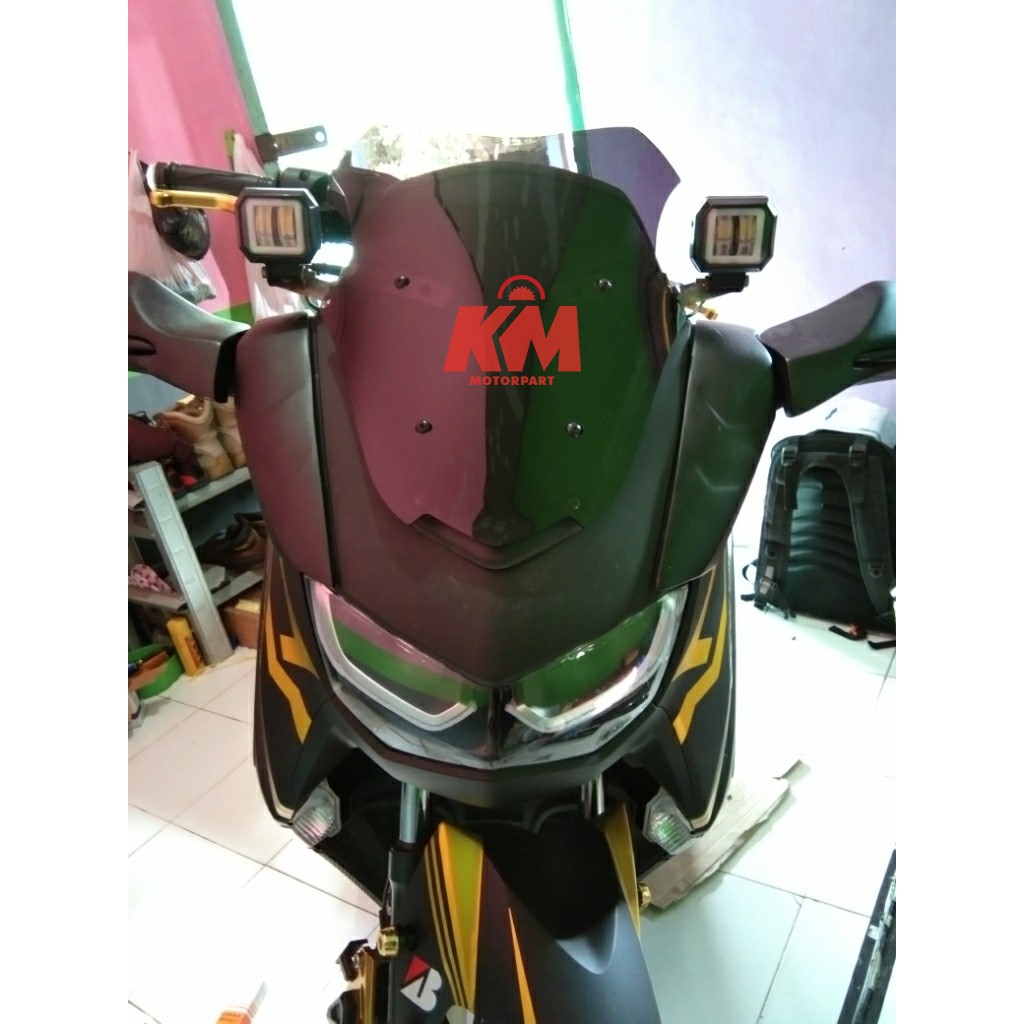 Visor Windshield NMax 2020 Ocito All New N Max Hitam dan Bening Tebal 3 mm &amp; 2 mm Bahan Mika Akrilik