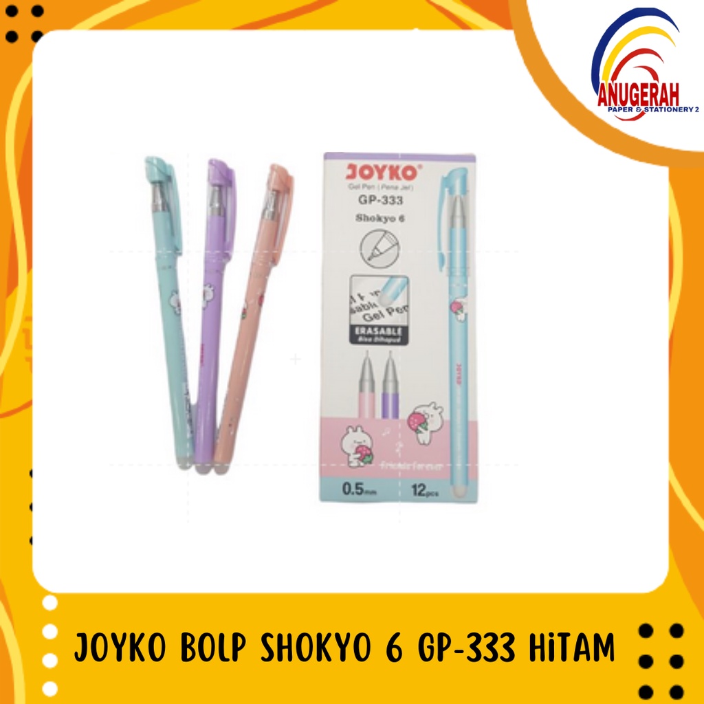 

JOYKO GP-333 SHOKYO 6 HITAM/BOLP GEL BISA DIHAPUS (LSN)