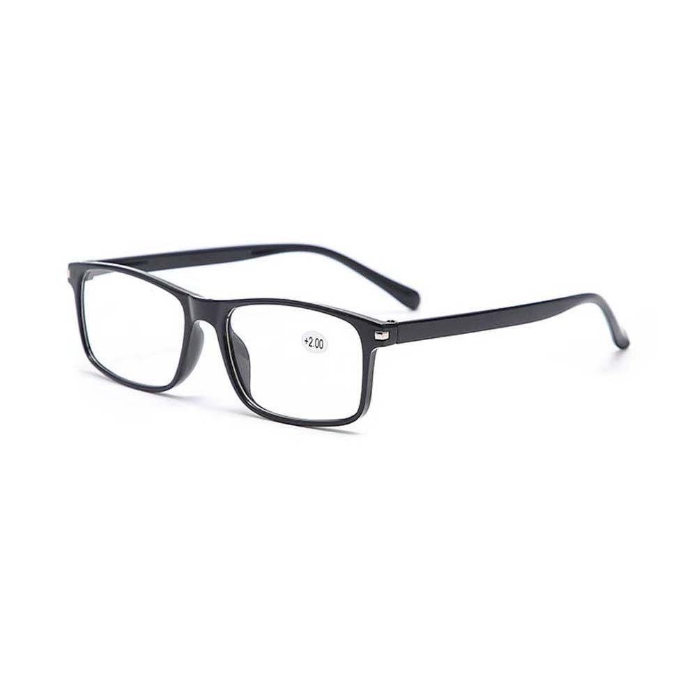 Mxbeauty Kacamata Baca Fashion Untuk Pria+1.0~+ 4.0 Frame Hitam Resin Optik Pria Reading Glasses