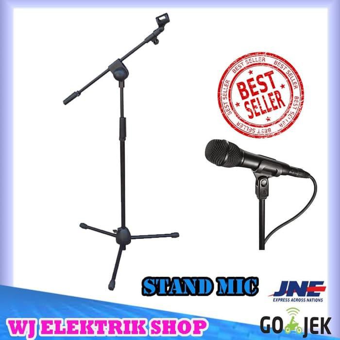 Tiang mic / Stand Mic Berdiri Berkualitas Top Plus Holder - hitam Limited