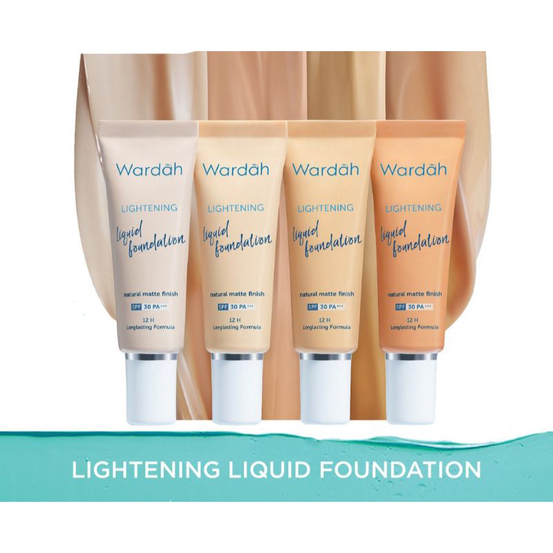Wardah liquid foundation lightening 6ml 6 ml 25ml 25 ml fondesen foundesyen lightening series wardha