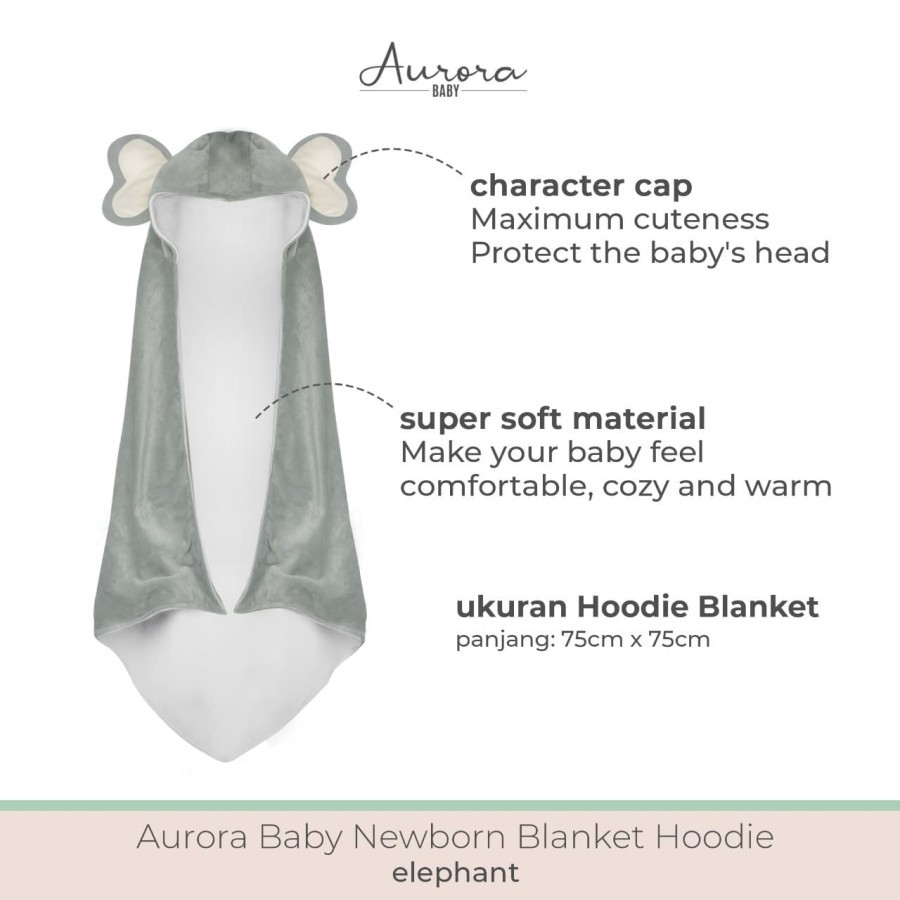 SUMIMO Baby Newborn HOODIE BLANKET / Selimut Topi Bayi Karakter Binatang Lembut