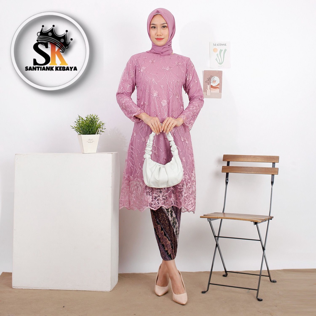 Set Kebaya Modern Stelan Kebaya Tunik Kebaya Wisuda Pesta Stelan Kebaya Kondangan By Santiank Kebaya