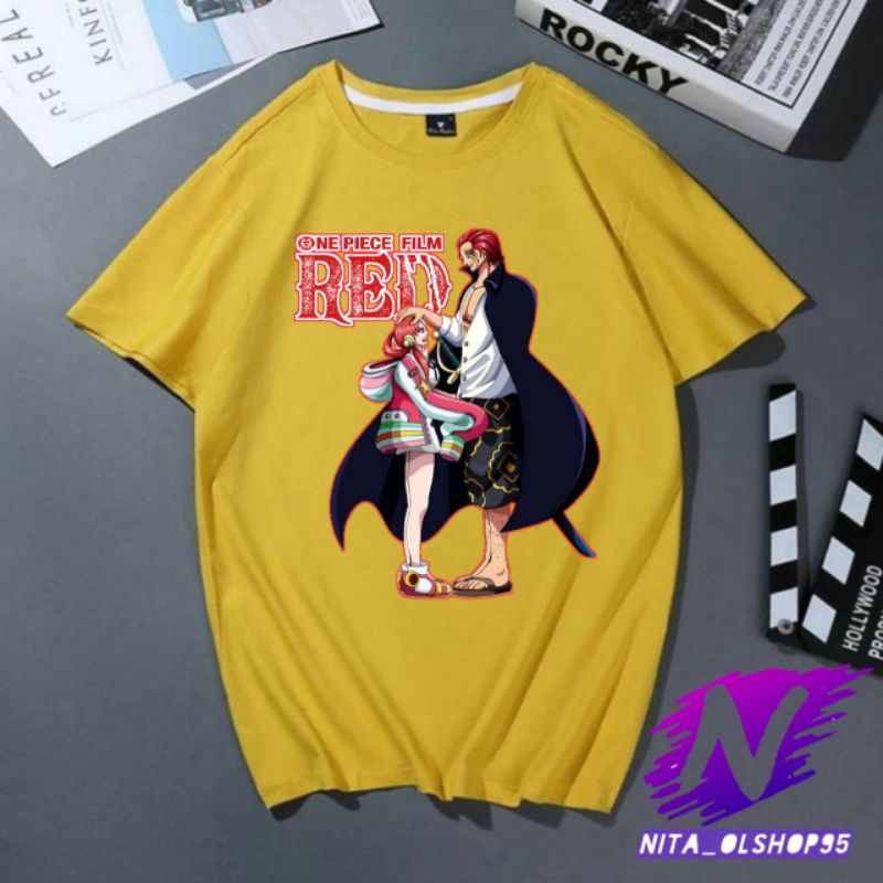 kaos anak film red baju one piece akagami dan uta