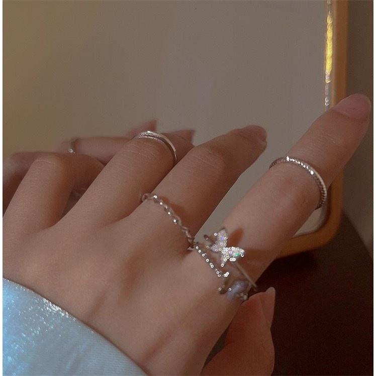 4pcs / LOT Cincin Jari Desain Kupu-Kupu Untuk Anak Laki-Laki Dan Perempuan